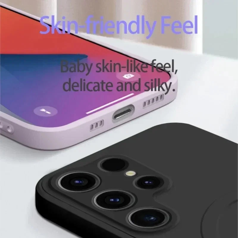 Magnetic MagSafe Silicone Case for Samsung Galaxy S26 S25 S24 S23 S22 S21 A Series