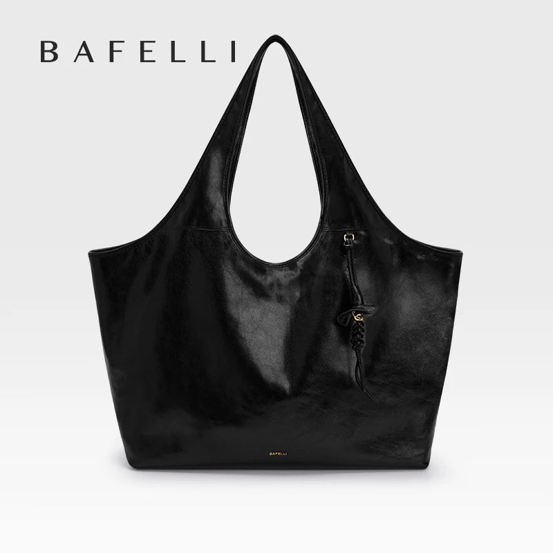 Leather Tote Bag – Large Capacity Soft Shoulder Bag for Women