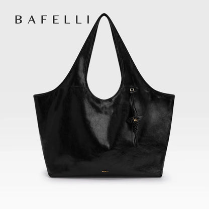 Leather Tote Bag – Large Capacity Soft Shoulder Bag for Women