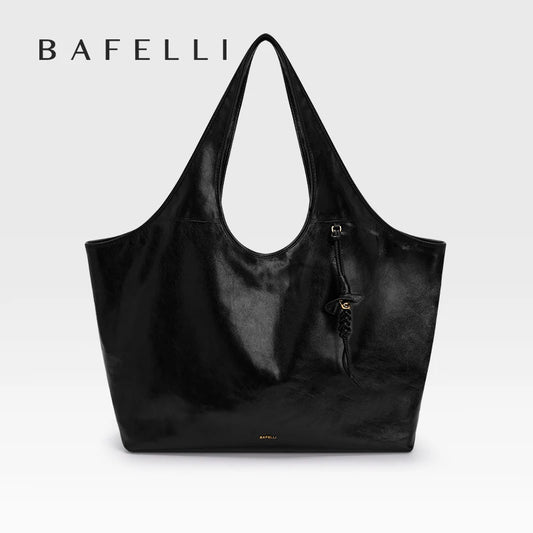 Leather Tote Bag – Large Capacity Soft Shoulder Bag for Women