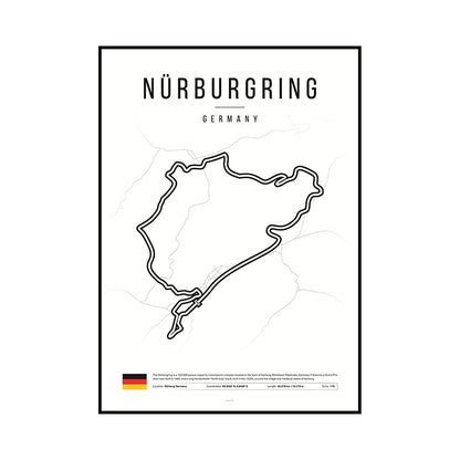 F1 Race Track Map Poster – Formula 1 Circuit Wall Art Print