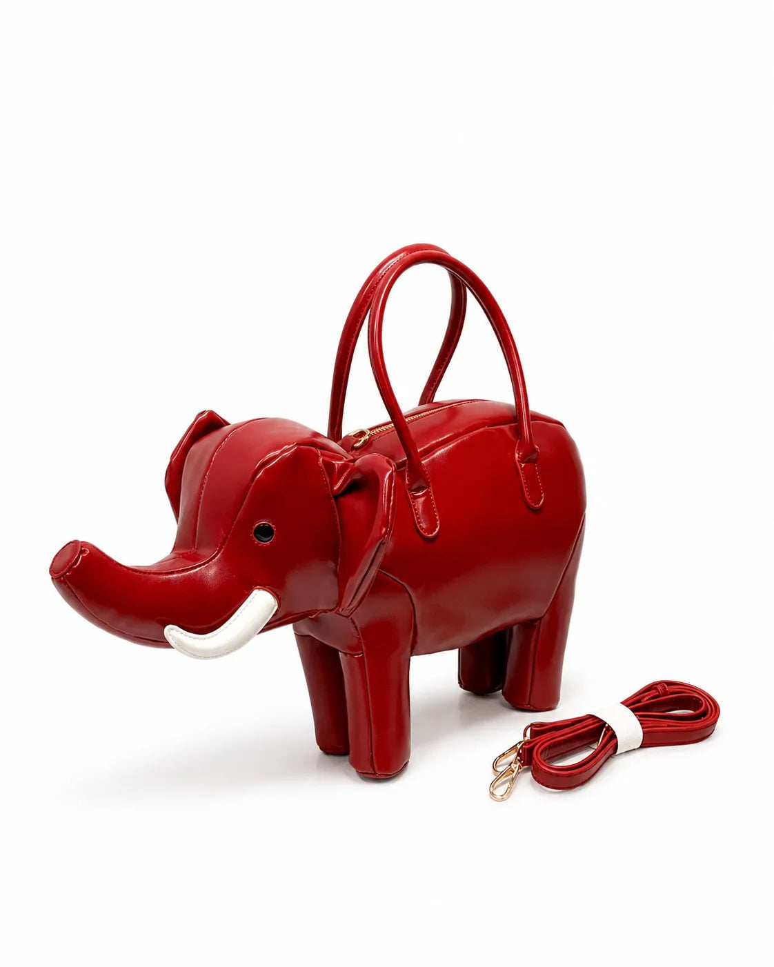 Creative Handbag Elephant Shape Shoulder Bag Pu Versatile Zipper Luxury Retro Casual Messenger