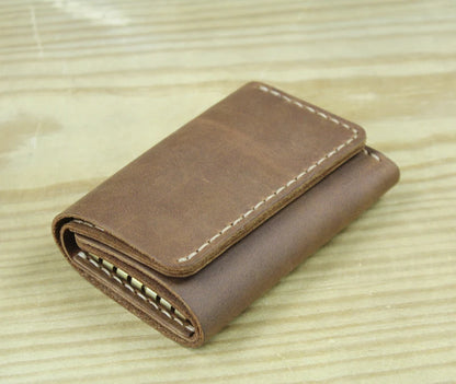 Handmade Leather Trifold Wallet | Key Holder & Organizer