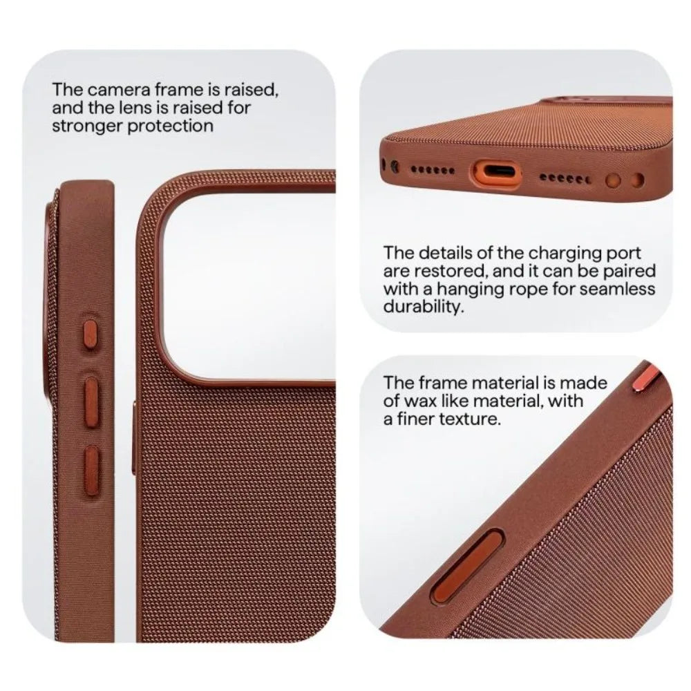 MagSafe Woven Fabric iPhone Case – iPhone 13 to 17 Series, Shockproof