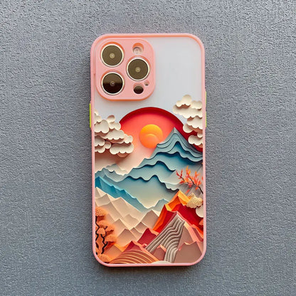 Fantasy Landscape iPhone Case – Hot Air Balloon & Planet Design