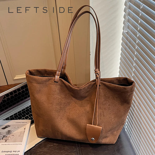 Women Flannel Large Capacity Shoulder Bag