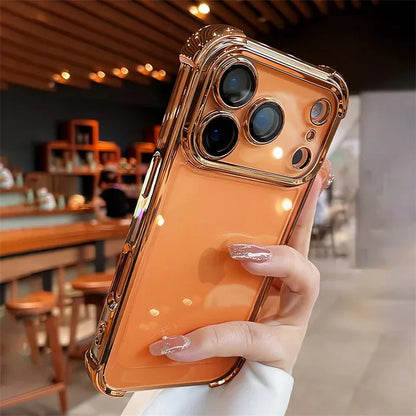 Electroplate Shockproof Clear iPhone Case with Lens Protector for iPhone 17 Series