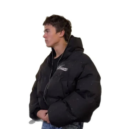 Men's Puffer Jacket Thick Warm Cotton-Padded Coat Harajuku Streetwear