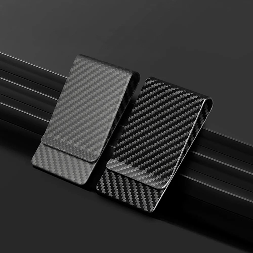 Carbon Fiber RFID Wallet – Money Clip Card Holder for Men & Women