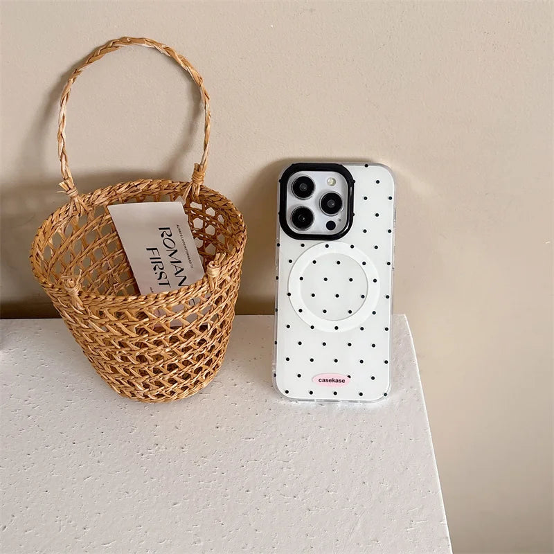 Polka Dot MagSafe iPhone Case – Clear Candy Color Cover