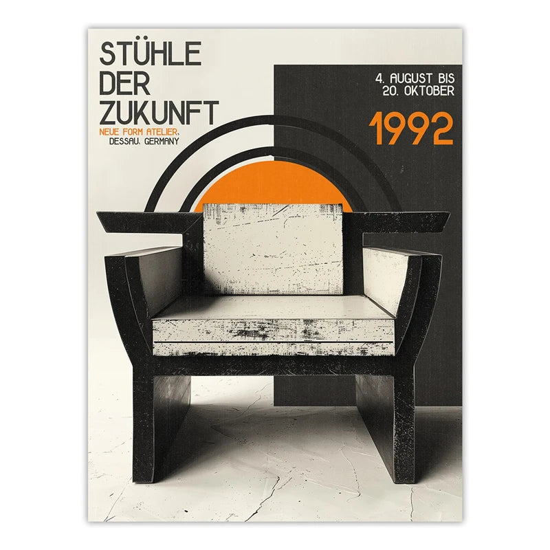 Bauhaus Exhibition Poster - Modernist Chair Wall Art Print