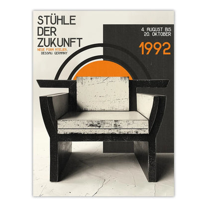 Bauhaus Exhibition Poster - Modernist Chair Wall Art Print