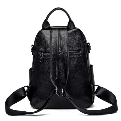 Genuine Leather Women's Backpack – Luxury Cowhide Casual Bag
