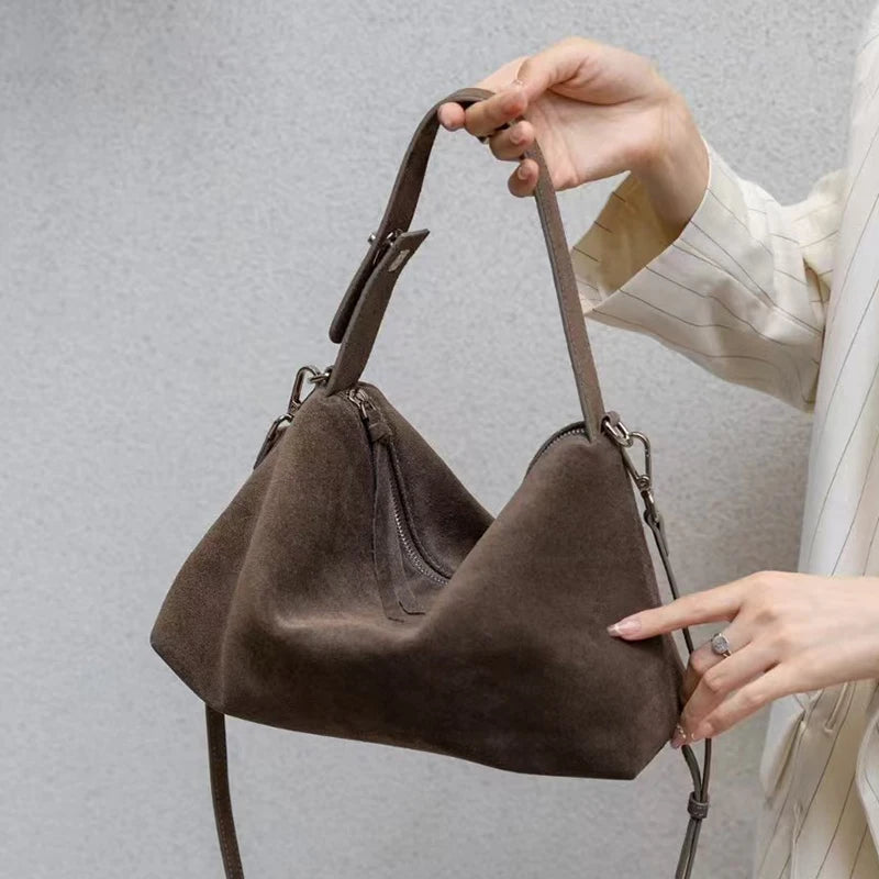 Women's Suede Cow Leather Shoulder Bags