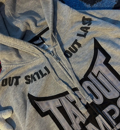 Tapout Graphic Zip Hoodie – Y2K Hip Hop Oversized Sweatshirt