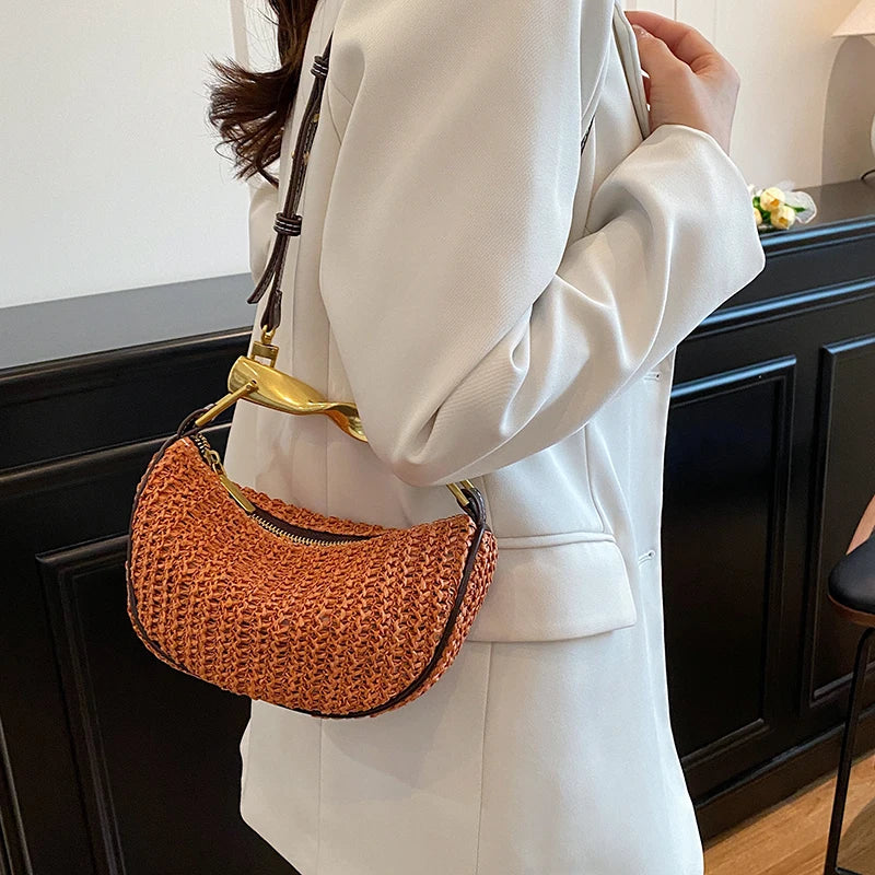 Straw Weave Crossbody Bag – Luxury Small Summer Bag for Women