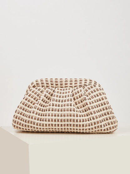 French Woven Cloud Flower Commuter Shoulder Bag