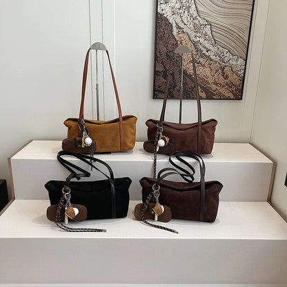Women Small Faux Suede Shoulder Bag