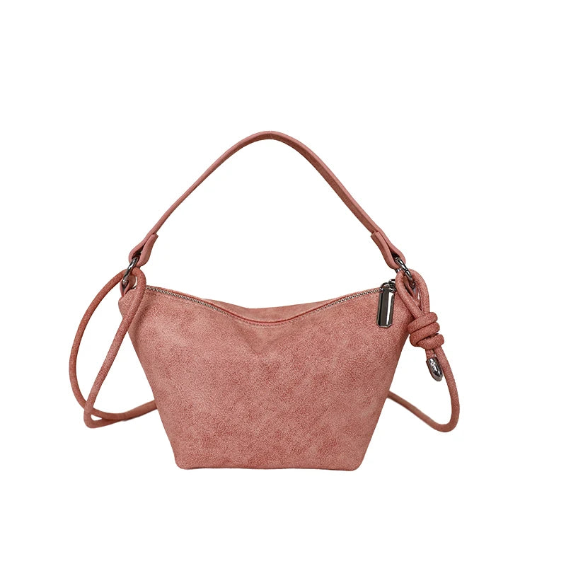 Retro Suede Mini Shoulder Bag – Women's Top Handle Handbag