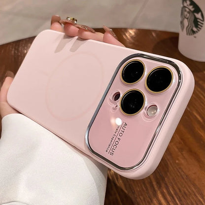 Magnetic Liquid Silicone iPhone Case – MagSafe Compatible with Camera Lens Protector