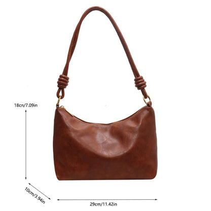 Soft Leather Geometric Wide Strap Shoulder Bag