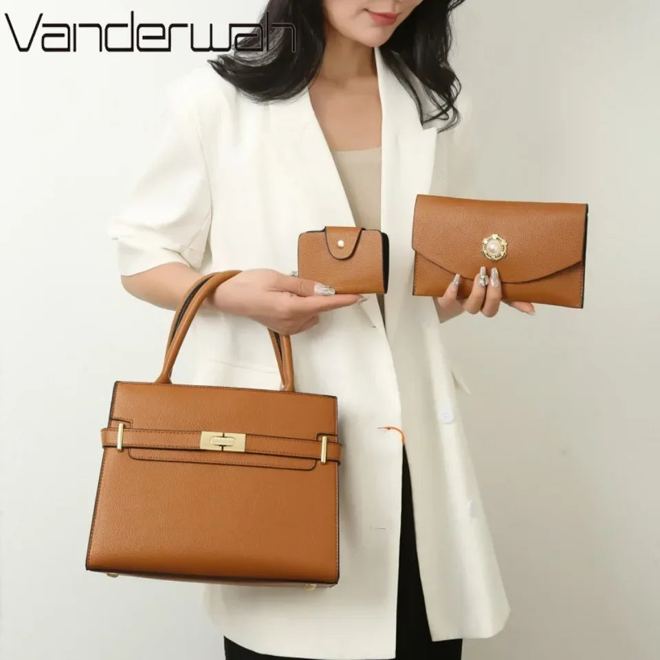 Large Capacity Women's Handbag – 3-Piece Set or Single Tote