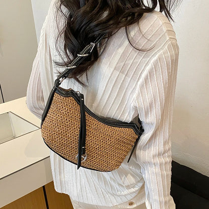 Woven Straw Crossbody Bag for Women – Boho Vacation Shoulder Bag