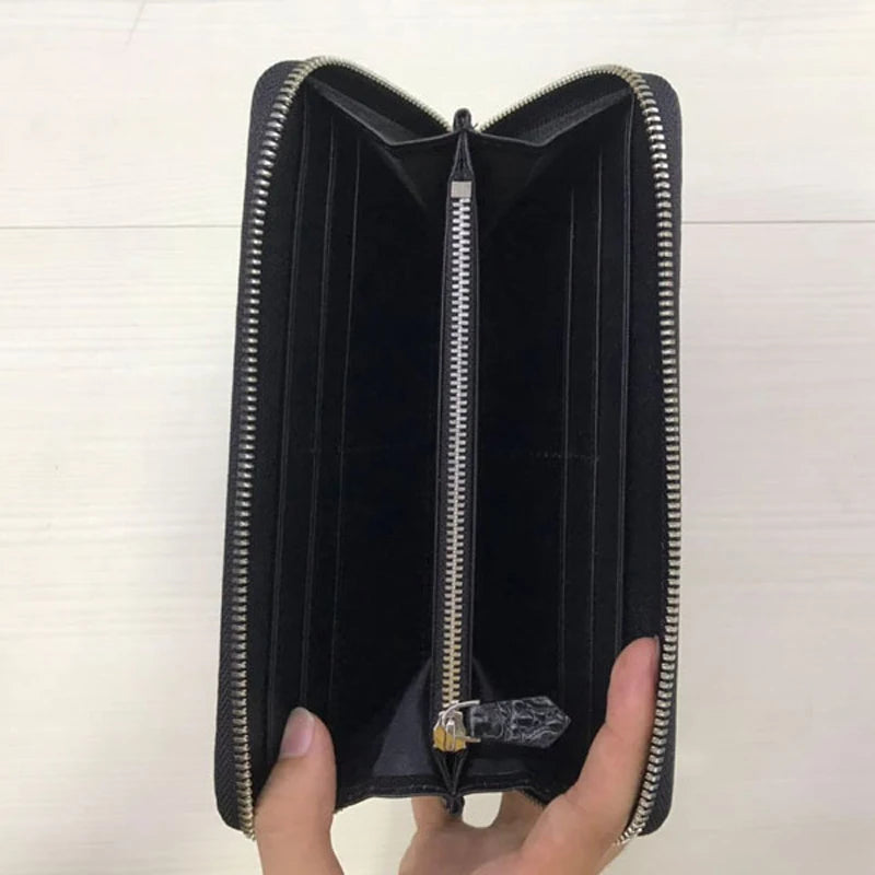 Crocodile Leather Men's Long Wallet – Luxury Alligator Organizer