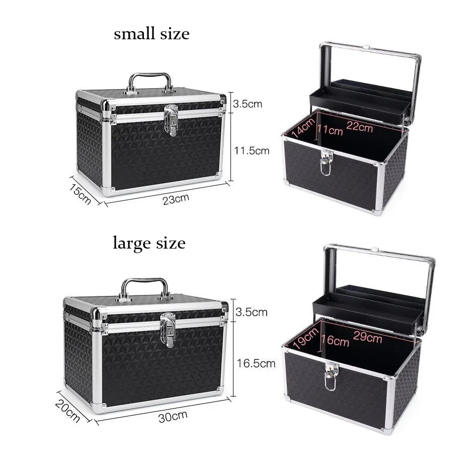Professional Aluminum Makeup Case with Mirror & Organizer