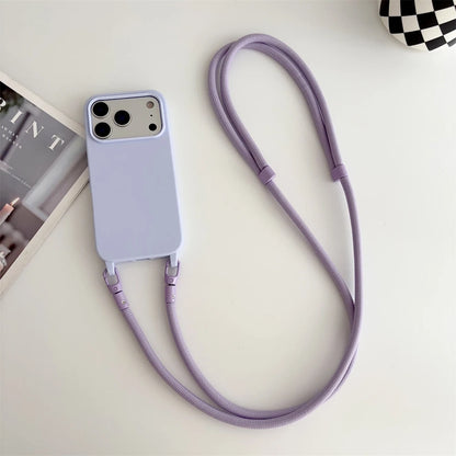 Crossbody Lanyard Silicone iPhone Case with Neck Cord Strap