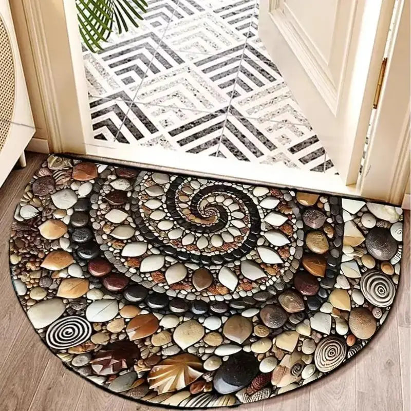 Dragonfly Door Mat – Non-Slip Half-Circle Welcome Rug for Entryway