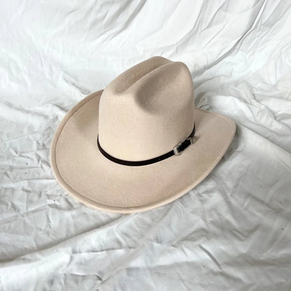 Wide Brim Cowboy Hat – Vintage Western Jazz Hat for Men & Women
