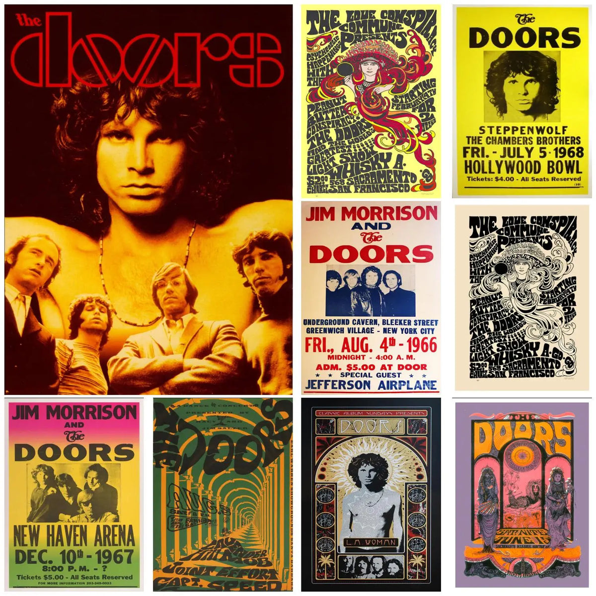 The Doors Vintage Concert Poster – Retro Rock Music Wall Art