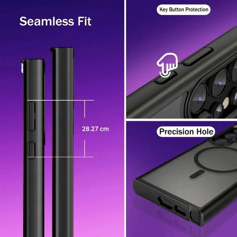 Samsung Magnetic Matte Phone Case – S22 S23 S24 S25 MagSafe