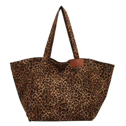 Leopard Design 2026 Korean Fashion Shopper Big Shopping Bag