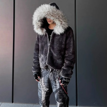 Cotton Coat Men Winter Warm Thick American Classic Fashionable Trendy Outerwear Fur Coats Mens