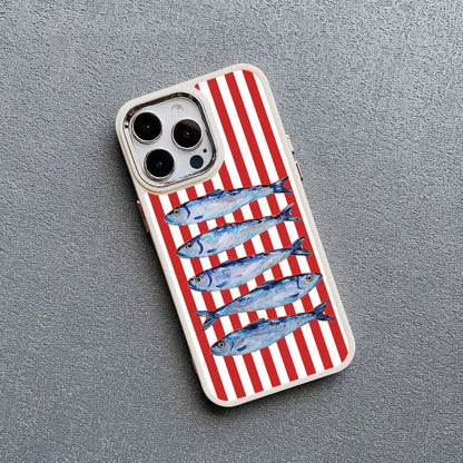 Sardine Can iPhone Case – Cute Fish Pattern Silicone Cover