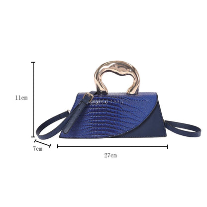 Solid Alligator PU Shoulder and Crossbody Bags