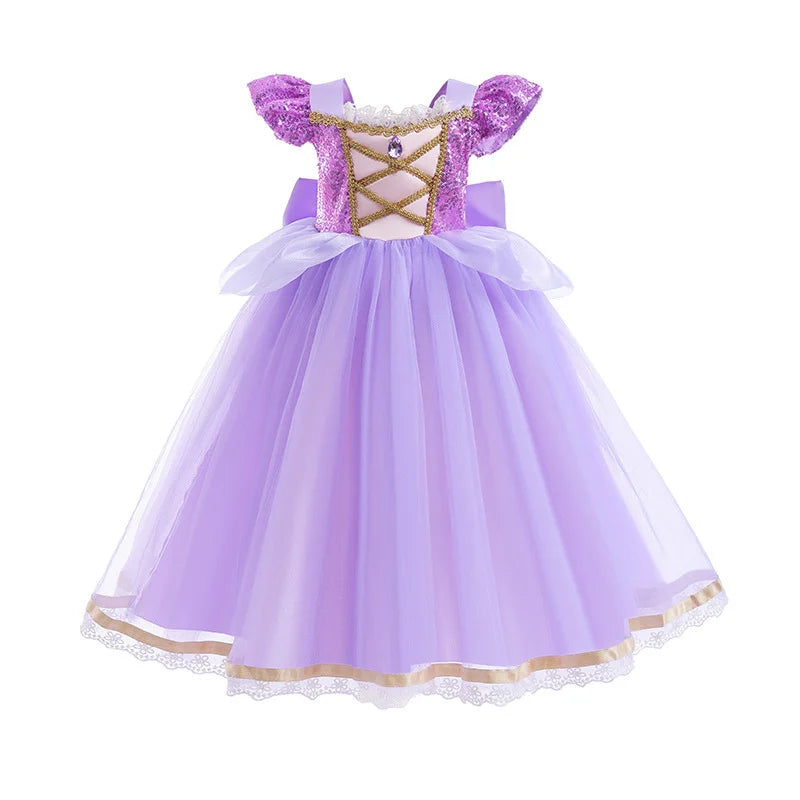 Rapunzel Purple Puffy Dress With Accessories