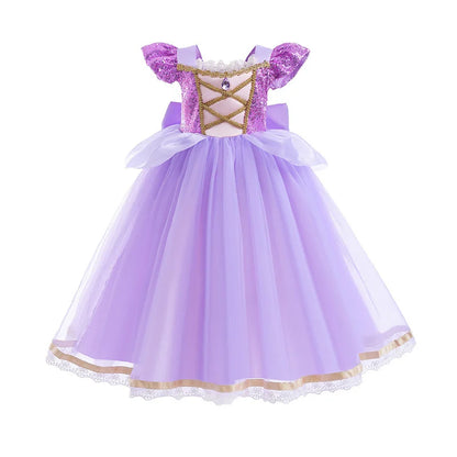 Rapunzel Purple Puffy Dress With Accessories