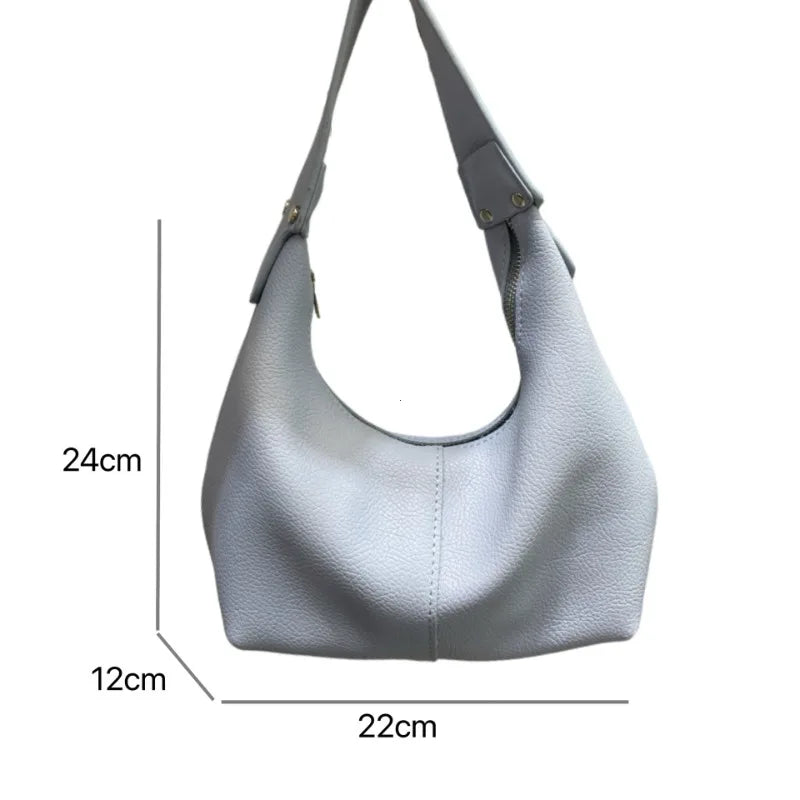 Women Vintage Underarm Bag PU Leather Soft Hobo Shoulder Bags