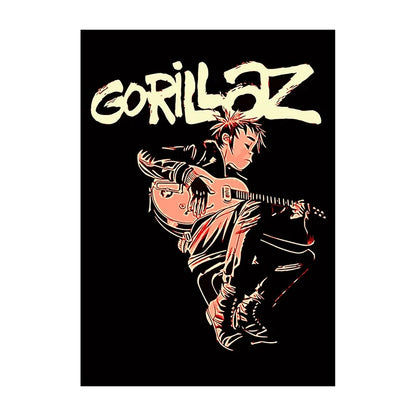 Gorillaz Poster – Anime Rock Band Wall Art Print for Music Fans