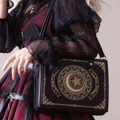 Y2K Korean Gothic Square Black Shoulder Bag