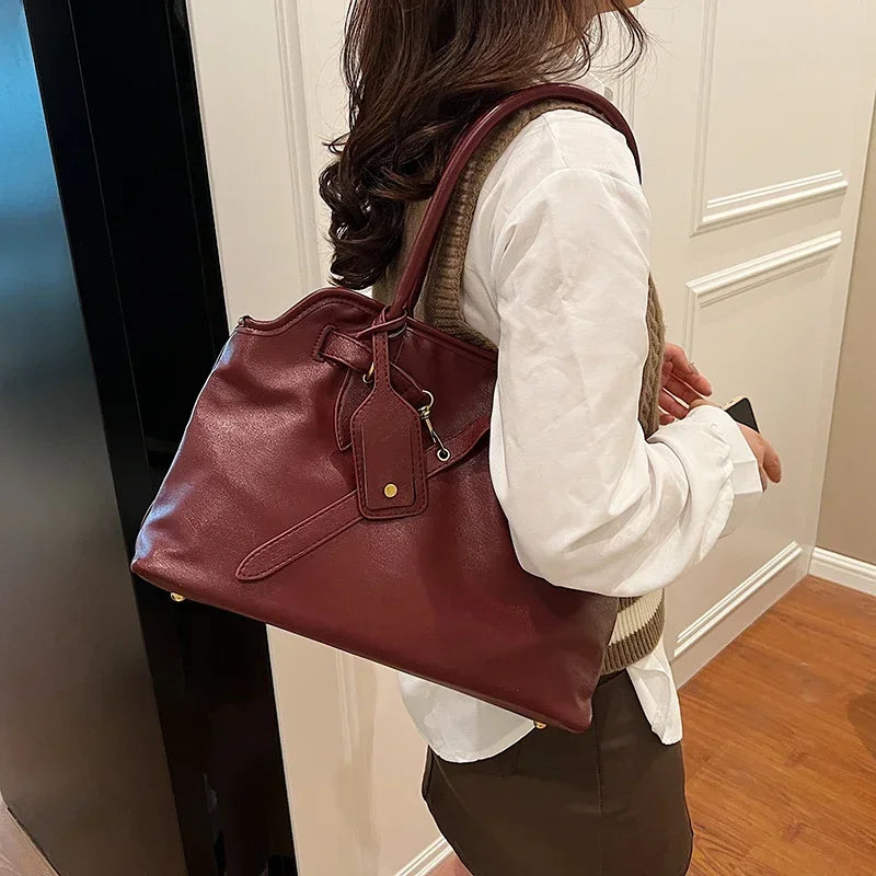 Retro PU Leather Handbag – Women's Y2K Crossbody Shoulder Bag
