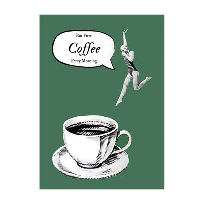 Coffee Diver Wall Art Print – Whimsical Kitchen Poster