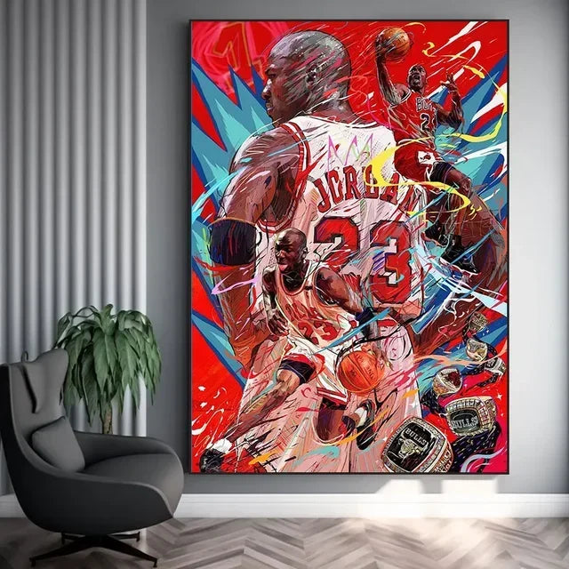 Basketball Legends Canvas Poster – Kobe, LeBron & More Wall Art