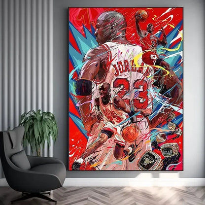 Basketball Legends Canvas Poster – Kobe, LeBron & More Wall Art