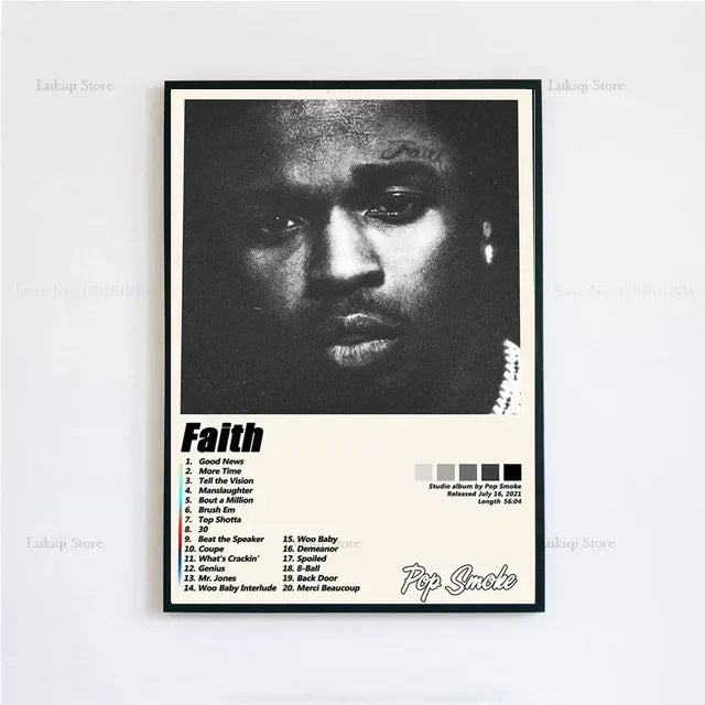 Pop Smoke Faith Album Poster Canvas Wall Art Print