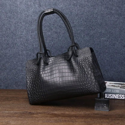 Alligator Pattern Genuine Leather Handbag for Women