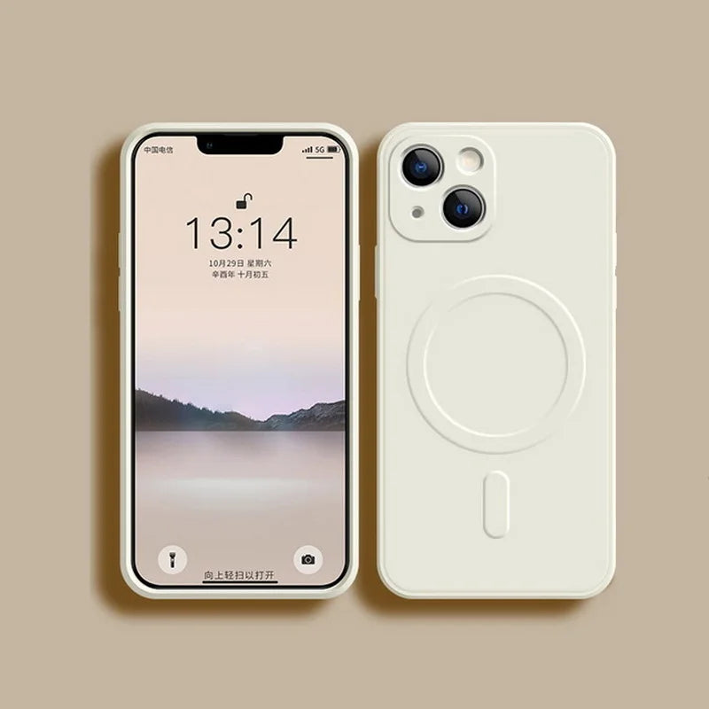 Liquid Silicone Shockproof Case For iPhone 17/ 16/ 15/ 14/ 13/ 12/ 11 Pro Max Plus Phone Magnetic Wireless Charger For Magsafe Cover